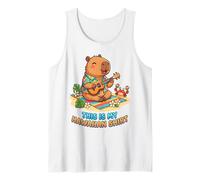 Kawaii Capybara Playing Ukulele Hawaiian Aloha Tropical Tank Top