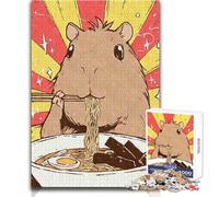 Kawaii Capybara Ramen Jigsaw Puzzle 1000 Educational Fun Learning Activity Game Perfect Thoughtful Gift for Any Occasion Size 50x75cm