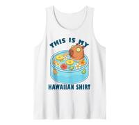 Kawaii Capybara Spa Pool Hawaiian Tropical Fruit Bath Aloha Tank Top