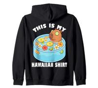 Kawaii Capybara Spa Pool Hawaiian Tropical Fruit Bath Aloha Zip Hoodie
