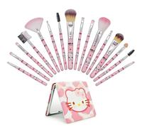 Kawaii Cat 12PCS Makeup Brushes with A Mirror, Cartoon Cosmetic Makeup Brush Set Professional Tool Kit Set Brush Set Best Gift for Girl Women