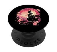 Kawaii Cat Anime Japanese Retro Men Women Kids Funny Cat PopSockets Adhesive PopGrip
