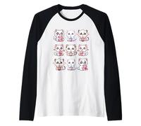 Kawaii Cat Boba Milk Cute Anime Bubble Tea Strawberry Milk Raglan Baseball Tee