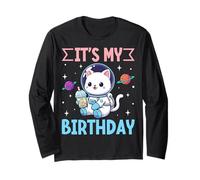 Kawaii Cat Bubble Tea Astronaut Boba Space Explorer Long Sleeve T-Shirt
