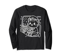 Kawaii Cat Bus Driver Public Transportation Long Sleeve T-Shirt