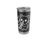 Kawaii Cat Clarinet Clarinetist Stainless Steel Insulated Tumbler