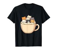 Kawaii Cat Coffee Funny Cute Latte Japanese Cat T-Shirt
