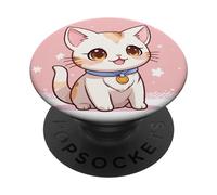 Kawaii Cat Cute Chibi Japanese Stuff Design Print PopSockets Swappable PopGrip