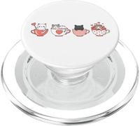 Kawaii Cat Cute Valentine Hearts Teacup Kitty PopSockets PopGrip for MagSafe