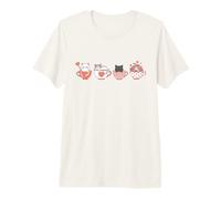 Kawaii Cat Cute Valentine Hearts Teacup Kitty Premium T-Shirt