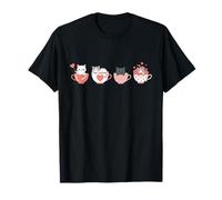 Kawaii Cat Cute Valentine Hearts Teacup Kitty T-Shirt