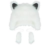 Kawaii Cat Ear Beanie Hat Plush Winter Warm Cap Funny Anime Hat Lovely Lolita Hat Costume Party Hat for Women Girls