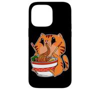 Kawaii Cat Eating Anime Japanese Noodles Ramen Case for iPhone 14 Pro Max