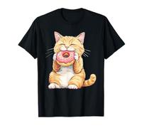 Kawaii Cat Eating Donut T-Shirt
