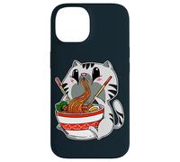 Kawaii Cat Eating Japanese Noodles Ramen Anime Case for iPhone 14