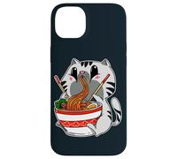 Kawaii Cat Eating Japanese Noodles Ramen Anime Case for iPhone 14 Plus