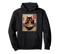 Kawaii Cat Eating Noodles Japanese Anime Cat Ramen Pullover Hoodie