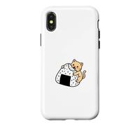 Kawaii Cat Eating Onigiri Rice Ball Neko Case for iPhone X/XS