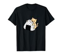 Kawaii Cat Eating Onigiri Rice Ball Neko Value Graphic T-Shirt