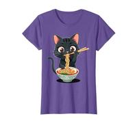 Kawaii Cat Eating Ramen Japanese Noodles Teens Girls Top T-Shirt