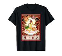 Kawaii Cat Eating Ramen Noodles Funny Anime Women Girls Teen T-Shirt