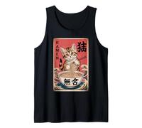 Kawaii Cat Enjoying Ramen Noodles Anime Japanese Vibes Tank Top