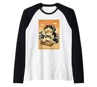 Kawaii Cat Gamer Sushi Gaming Controller Cute Anime Funny Raglan Baseball Tee