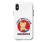 Kawaii Cat I Just Really Love Cute Aquarius Lover Case for iPhone X/XS