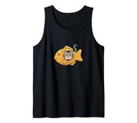Kawaii Cat in Taiyaki Fish Waffle Neko Tank Top