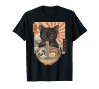 Kawaii Cat Japanese Ramen Noodle Vintage Manga T-Shirt
