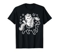 Kawaii Cat on Horseback Equine Sports Value Graphic T-Shirt