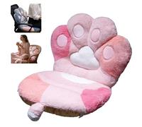 Kawaii Cat Paw Plush Pillow Soft Gaming Chair Cushion, Cute Office Seat Pad for Computer Chairs, with Lumbar Support, Cozy Floor Mat Skin Friendly Sofa Decor for Home, Bedroom Gifts (Pink -L)