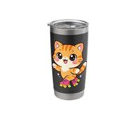 Kawaii Cat Roller Skating Retro 80s 90s Skater Stainless Steel Insulated Tumbler