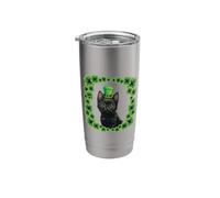 Kawaii Cat Shamrock Clover Saint Paddy Saint Patrick's Day Stainless Steel Insulated Tumbler