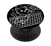 Kawaii Cat Volleyball Indoor Sports PopSockets Adhesive PopGrip
