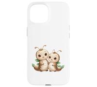 Kawaii Caterpillar Couple Adorable Larva Design Case for iPhone 15