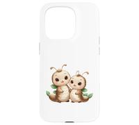 Kawaii Caterpillar Couple Adorable Larva Design Case for iPhone 15 Pro