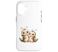 Kawaii Caterpillar Couple Adorable Larva Design Case for iPhone 16