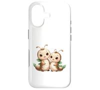 Kawaii Caterpillar Couple Adorable Larva Design Case for iPhone 17
