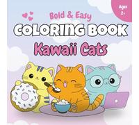 Kawaii Cats: Bold & Easy Coloring Book