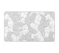 Kawaii Cats Gaming Mouse Pad XL Large Cute Anime Kittens Japanese Extended Big Large Desk Mat Non-Slip Rubber Base Stitched Edge Long Keyboard Mousepad for PC Computer Laptop,24x14 Inches，60x35 CM