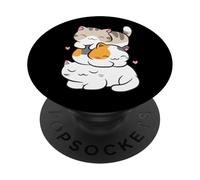 Kawaii Cats Sleeping Cat Lovers Cute Cats PopSockets Adhesive PopGrip