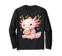 Kawaii Chibi Axolotl Munching Happily Long Sleeve T-Shirt