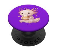 Kawaii Chibi Axolotl Munching Happily PopSockets Adhesive PopGrip