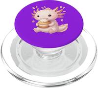 Kawaii Chibi Axolotl Munching Happily PopSockets PopGrip for MagSafe