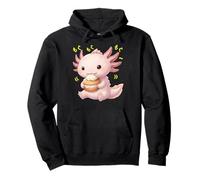 Kawaii Chibi Axolotl Munching Happily Pullover Hoodie