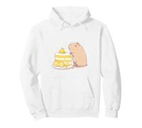 Kawaii Chibi Capybara with a Slice of Yuzu Cake Cute Art Pullover Hoodie