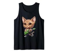 Kawaii Chibi Funny Sphynx Cat Guitarist Rocker Anime Tank Top