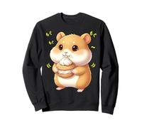 Kawaii Chibi Hamster Burrowing Rodent Munching Happily Sweatshirt