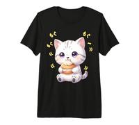 Kawaii Chibi Kitten Munching Happily Premium T-Shirt